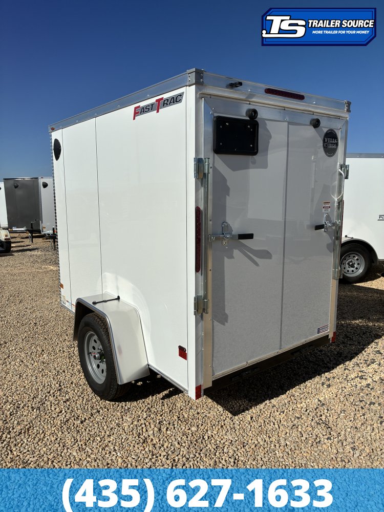 5x8 Wells Cargo Fast Trac Deluxe Enclosed Cargo Trailer - 6'0" Interior - 3.5K GVWR - .080 PolyCor, Ramp Door, Side Door