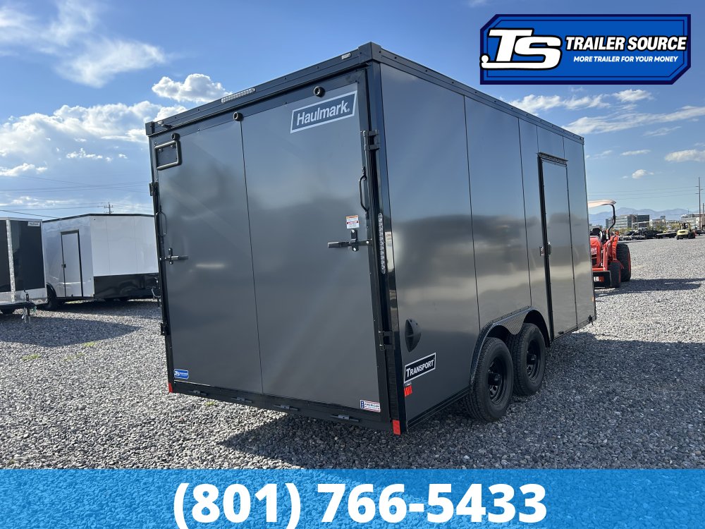 8.5x16 Haulmark Transport Enclosed Cargo Trailer - 7'6" Interior - 10K GVWR - .080 PolyCor, Black Out Package, Dovetail