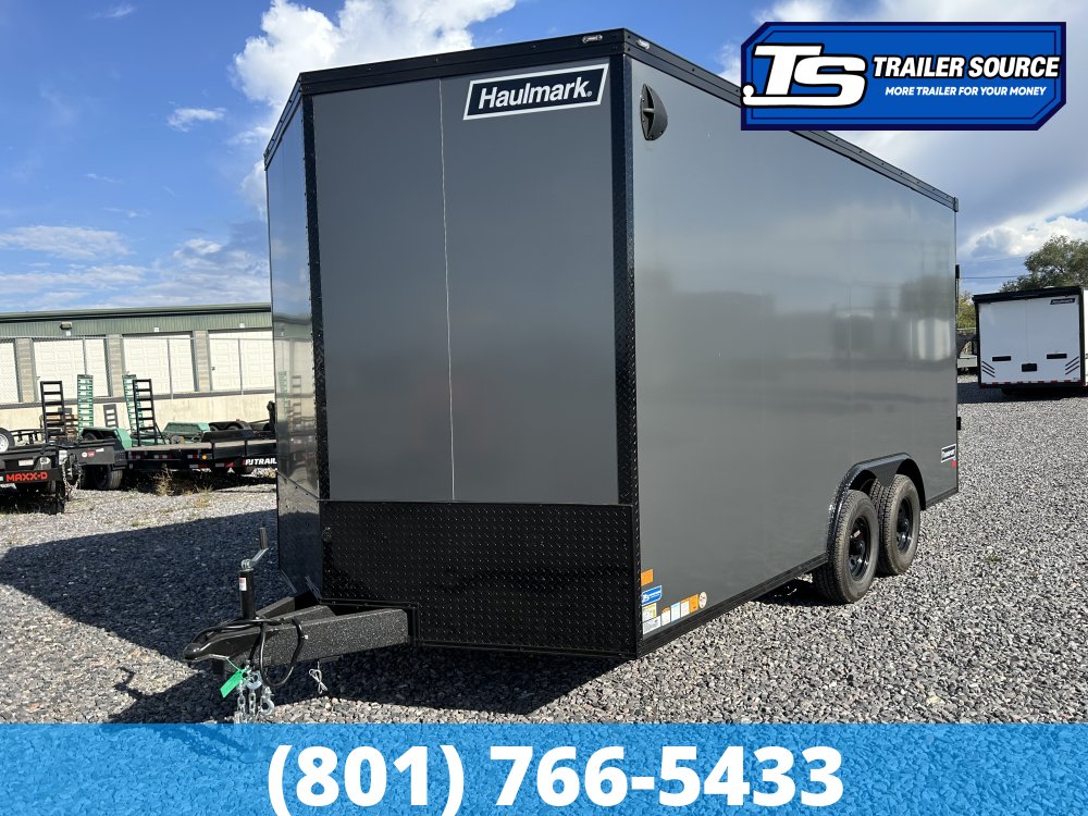 8.5x16 Haulmark Transport Enclosed Cargo Trailer - 7'6" Interior - 10K GVWR - .080 PolyCor, Black Out Package, Dovetail