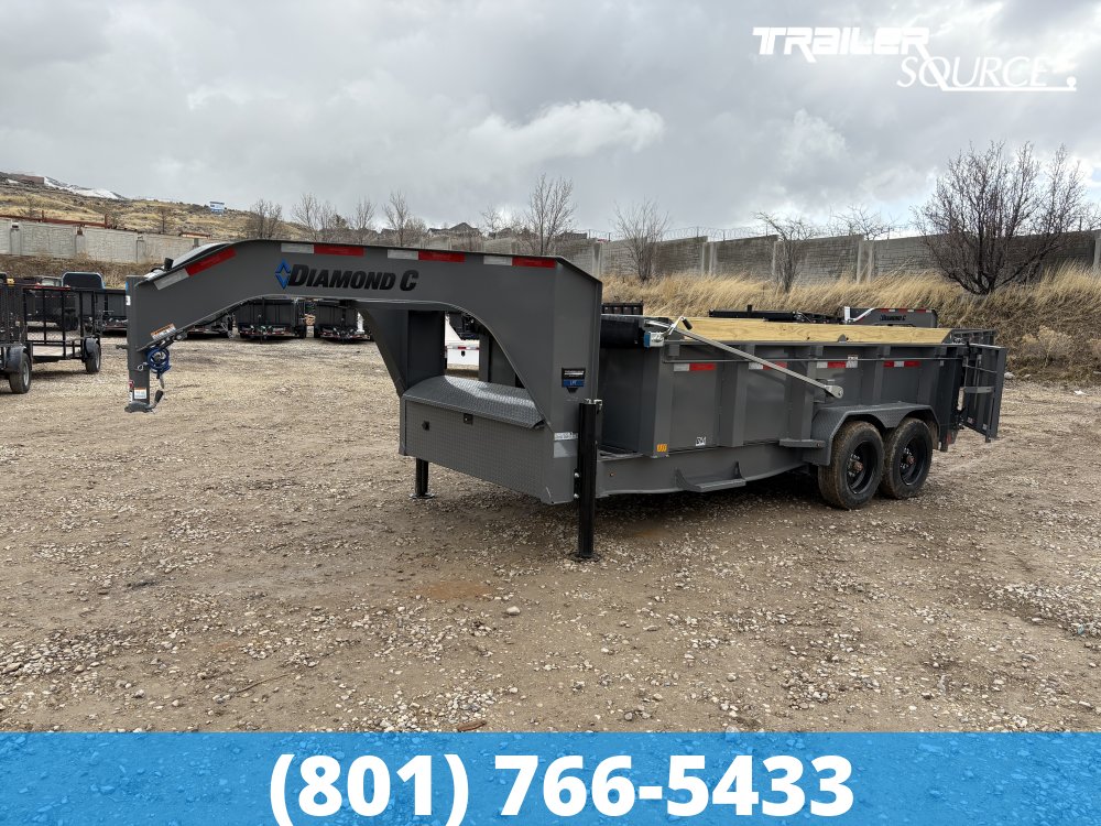 7x14 Diamond C LPT-GN Telescopic Dump Gooseneck 18K 32" Sides Dump