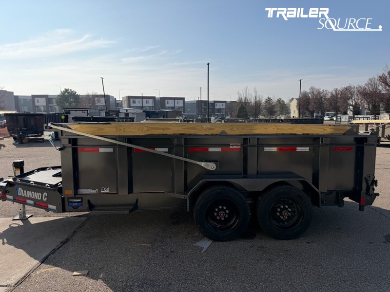 7x14 Diamond C LPT 208 Dump Trailer - 32" Sides - 18K GVWR - 18 Ply Tire Upgrade, Board Brackets, Long Arm Tarp