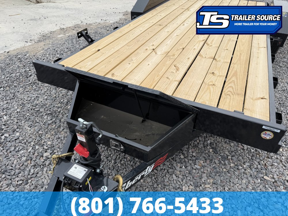 7x18 Liberty LC Flatbed Car Hauler Trailer - 7K GVWR - Slide Out Ramps