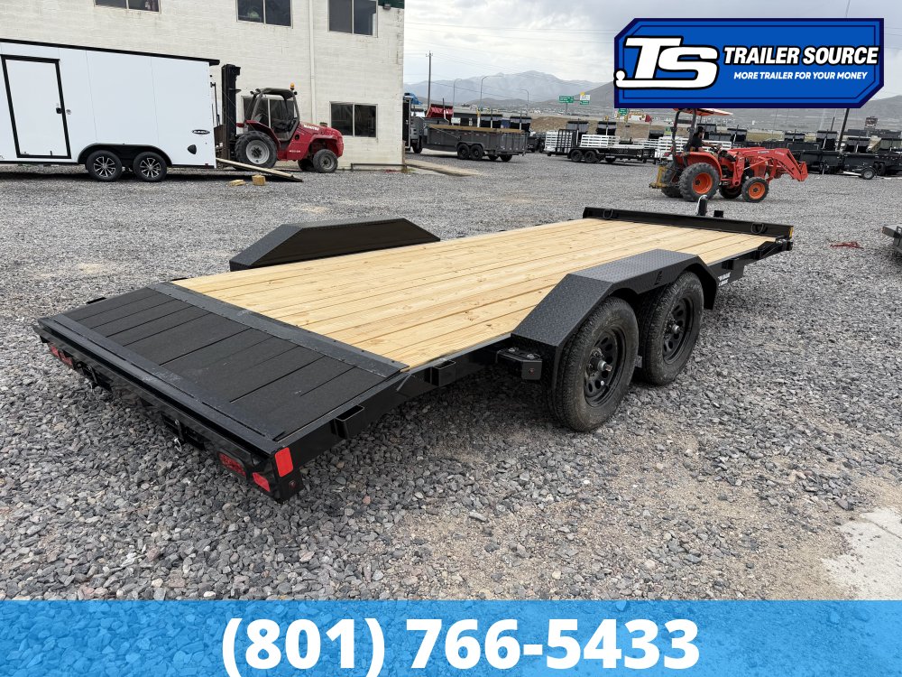 7x18 Liberty LC Flatbed Car Hauler Trailer - 7K GVWR - Slide Out Ramps