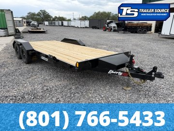 7x18 Liberty LC Flatbed Car Hauler Trailer - 7K GVWR - Slide Out Ramps