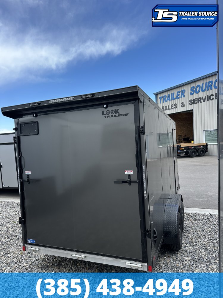 7x16 Look ST DLX Enclosed Cargo Trailer - 7'0" Interior - 7K GVWR - Alloy Wheels, Black Out Package, Rear Spoiler w/ Load Lights, Vinyl Ceiling, Vinyl Walls