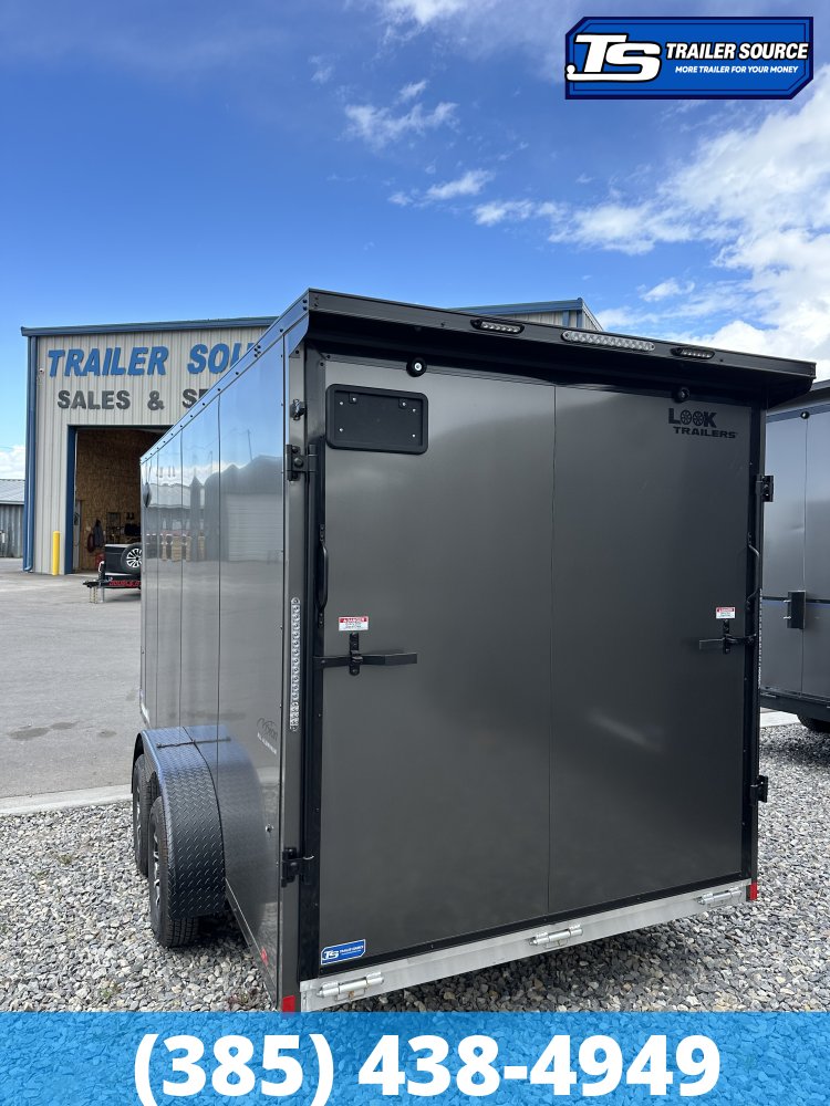 7x16 Look ST DLX Enclosed Cargo Trailer - 7'0" Interior - 7K GVWR - Alloy Wheels, Black Out Package, Rear Spoiler w/ Load Lights, Vinyl Ceiling, Vinyl Walls