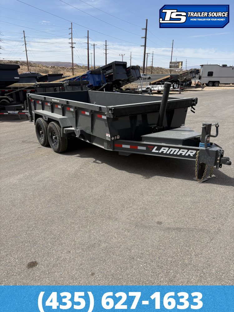 7x14 Lamar DT Dump Trailer - 24" Sides - 14K GVWR - Telescopic