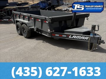 7x14 Lamar DT Dump Trailer - 24" Sides - 14K GVWR - Telescopic