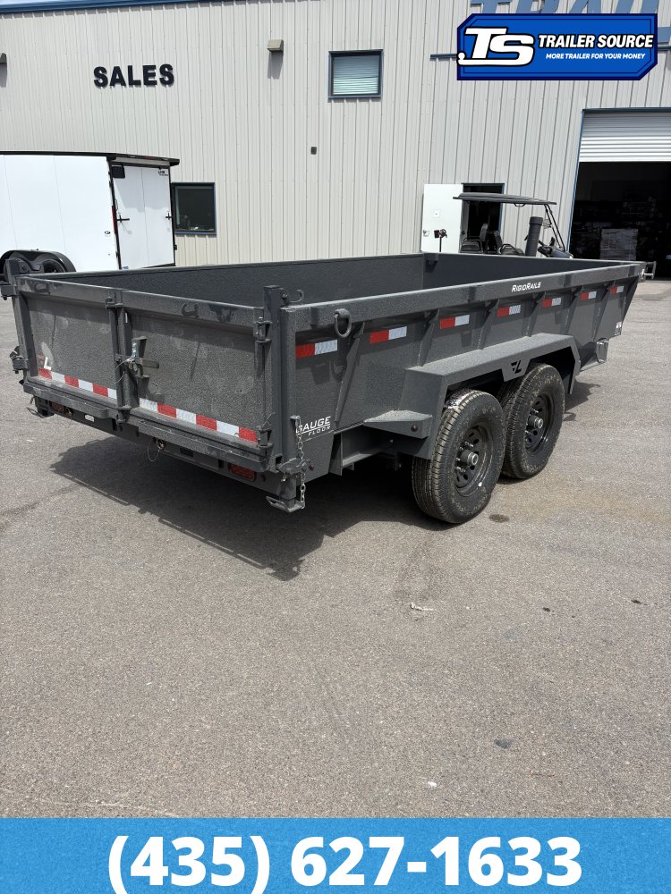 7x14 Lamar DT Dump Trailer - 24" Sides - 14K GVWR - Telescopic