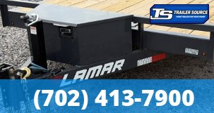 8.5x24 Lamar CC Wide Body w/ Drive Over Fenders Flatbed Car Hauler Trailer - 10K GVWR - Stabilizer Jacks, Tongue Box, Winch Plate