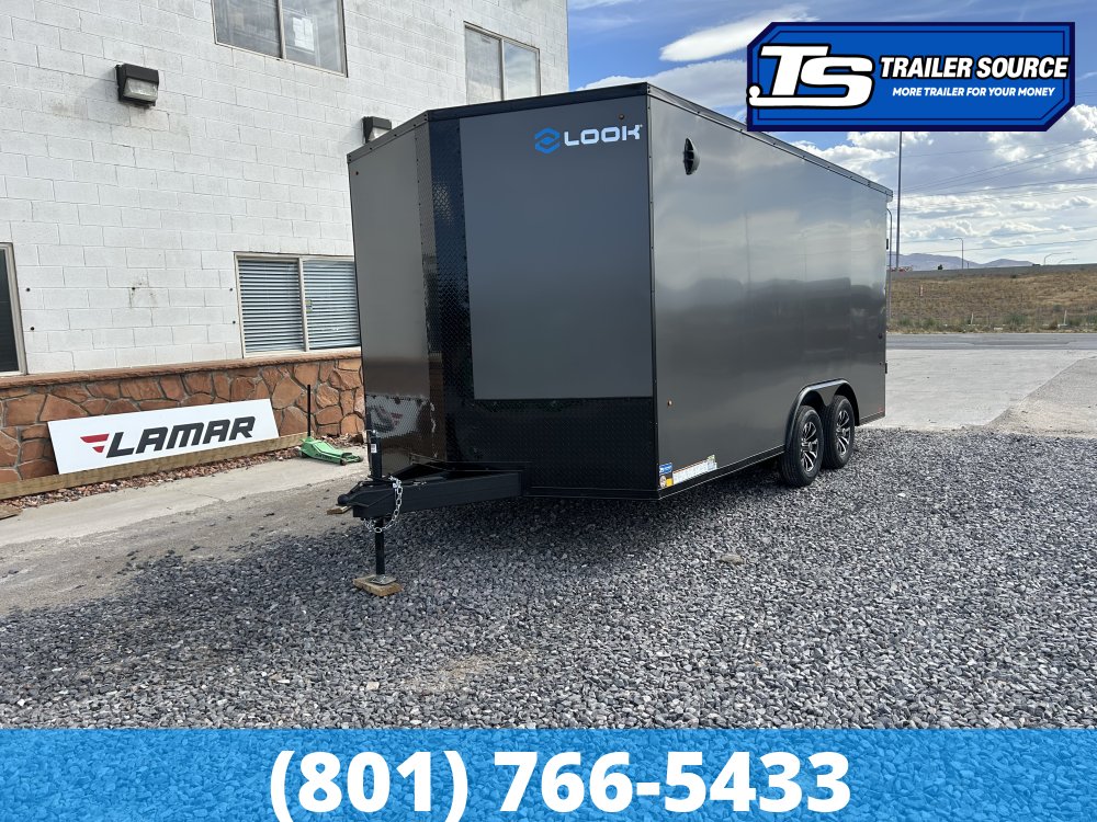 8.5x16 Look ST DLX Enclosed Cargo Trailer - 7'0" Interior - 7K GVWR - .080 PolyCor, Alloy Wheels, Black Out Package, Rear Spoiler w/ Load Lights