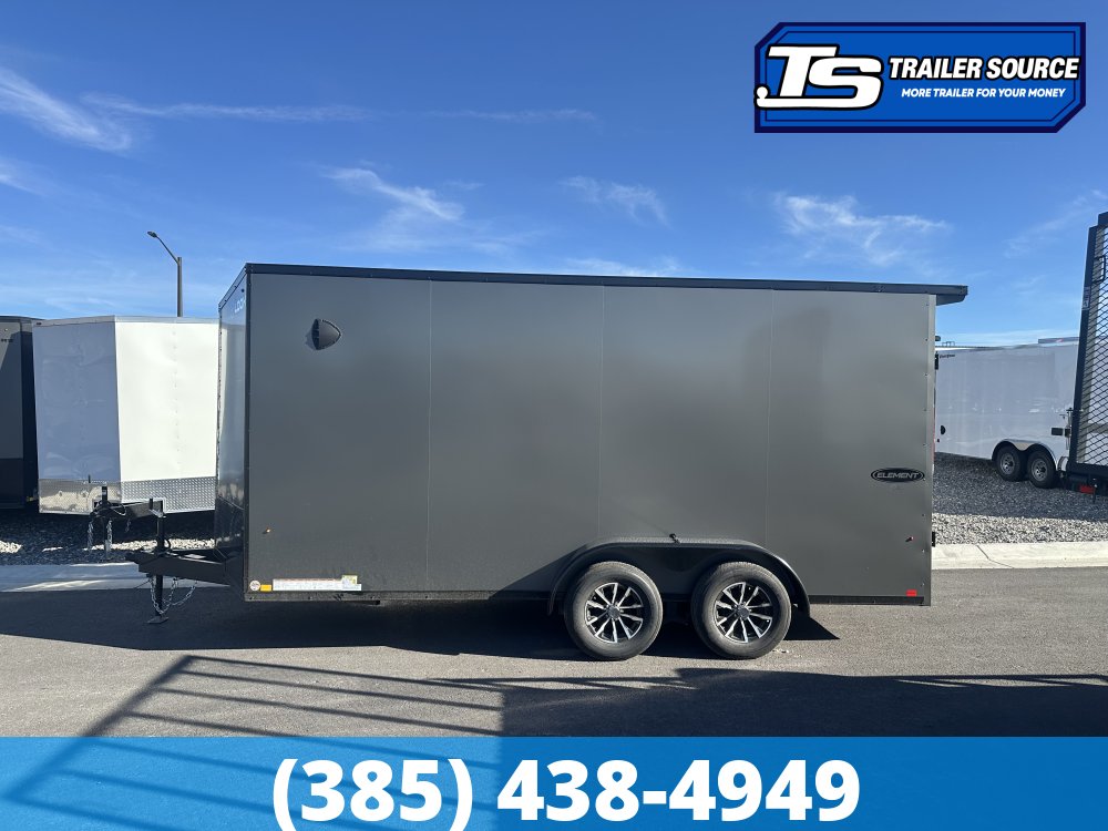 7x16 Look Element Elite Enclosed Cargo Trailer - 7'0" Interior - 7K GVWR - .080 PolyCor, Alloy Wheels, Black Out Package, Finished Interior, Rear Spoiler w/ Load Lights, Rubber Coi