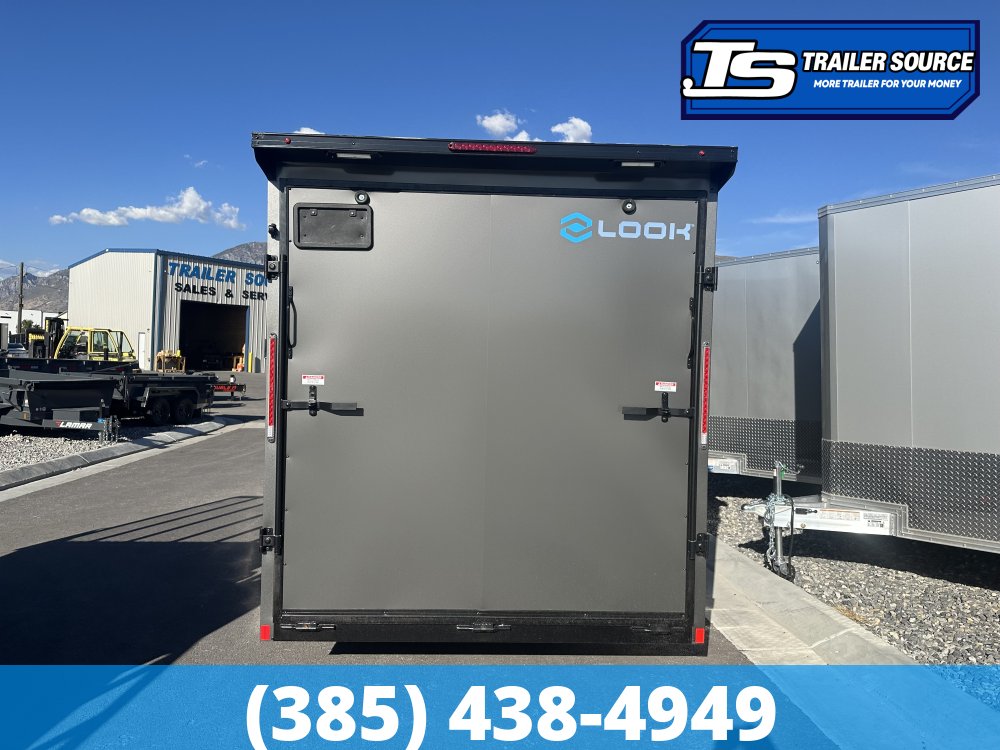 7x16 Look Element Elite Enclosed Cargo Trailer - 7'0" Interior - 7K GVWR - .080 PolyCor, Alloy Wheels, Black Out Package, Finished Interior, Rear Spoiler w/ Load Lights, Rubber Coi