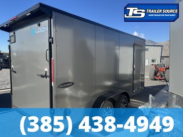 7x16 Look Element Elite Enclosed Cargo Trailer - 7'0" Interior - 7K GVWR - .080 PolyCor, Alloy Wheels, Black Out Package, Finished Interior, Rear Spoiler w/ Load Lights, Rubber Coi