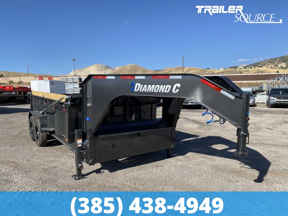 7x14 Diamond C LPT-GN Telescopic Dump Gooseneck 15K 32" Sides Dump