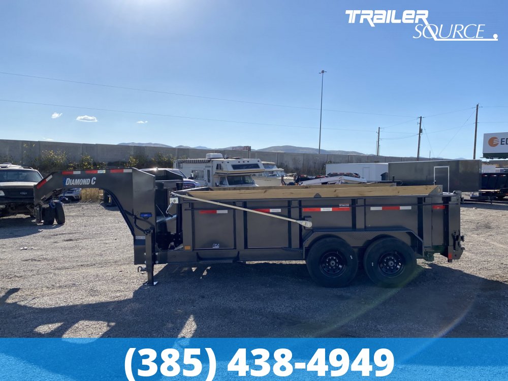 7x14 Diamond C LPT-GN Telescopic Dump Gooseneck 15K 32" Sides Dump