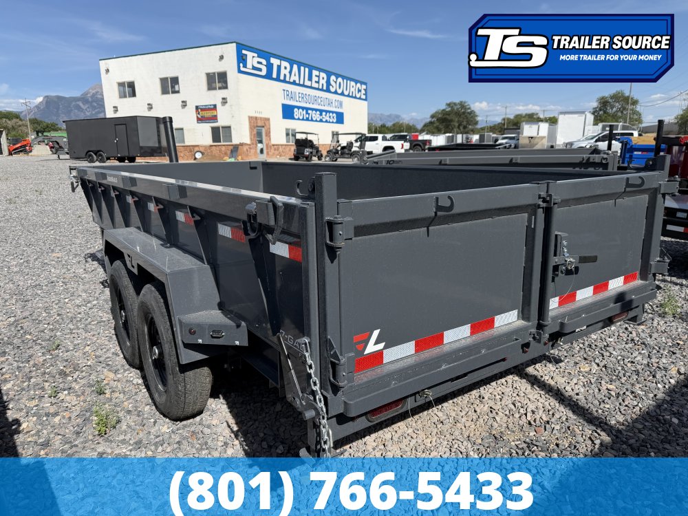 7x16 Lamar DT Dump Trailer - 24" Sides - 14K GVWR - Stabilizer Jacks, Telescopic
