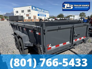 7x16 Lamar DT Dump Trailer - 24" Sides - 14K GVWR - Stabilizer Jacks, Telescopic