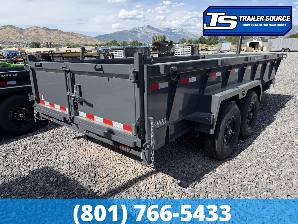 7x16 Lamar DT Dump Trailer - 24" Sides - 14K GVWR - Stabilizer Jacks, Telescopic
