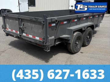 7x14 Lamar DT Dump Trailer - 24" Sides - 14K GVWR - Telescopic