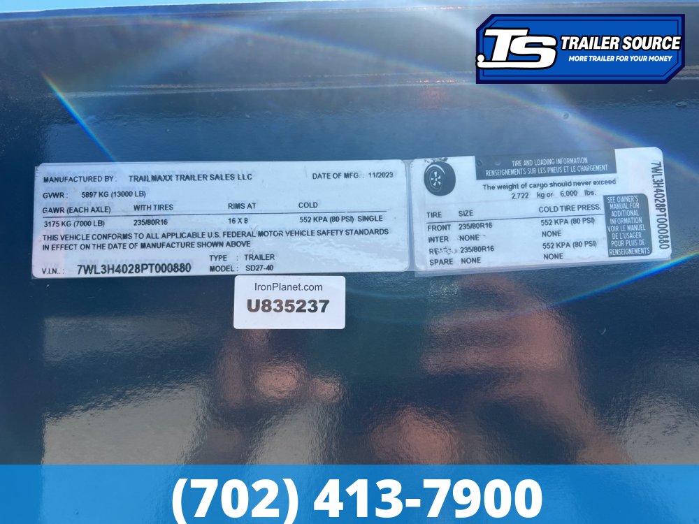 8.5x40 Trail Maxx  Equipment Trailer - 14K GVWR -