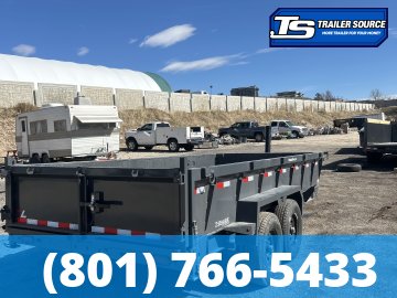 7x16 Lamar DT Dump Trailer - 24" Sides - 14K GVWR - Stabilizer Jacks, Telescopic