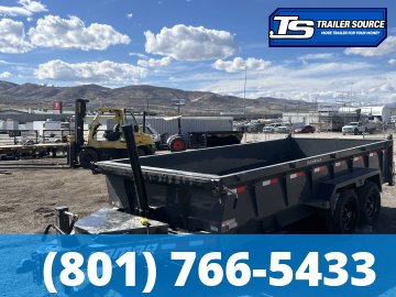 7x16 Lamar DT Dump Trailer - 24" Sides - 14K GVWR - Stabilizer Jacks, Telescopic