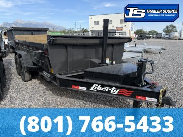 7x14 Liberty LD Dump Trailer - 24" Sides - 15.4K GVWR - 2 Tone Color, 7 Gauge Floor, Board Brackets, Fork Holders, Telescopic