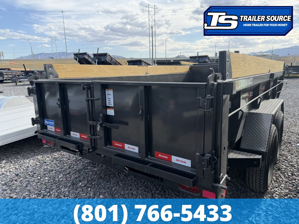 7x14 Liberty LD Dump Trailer - 24" Sides - 15.4K GVWR - 2 Tone Color, 7 Gauge Floor, Board Brackets, Fork Holders, Telescopic
