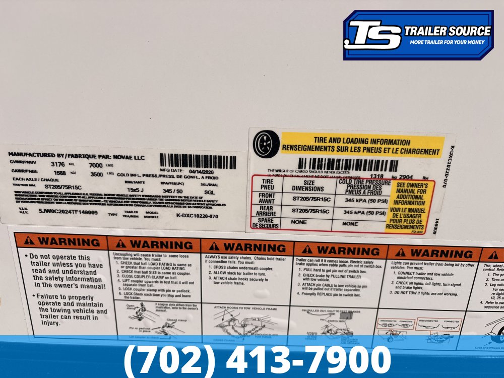 8.5x20 Look ST DLX Enclosed Cargo Trailer - 7'0" Interior - 7K GVWR - .080 PolyCor, Alloy Wheels