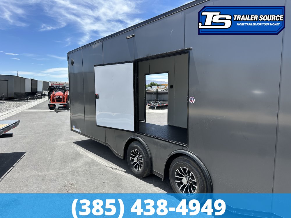 8.5x24 Look Vision Circuit Edition Enclosed Race Car Hauler Trailer - 7'6" Interior - 10K GVWR - .080 PolyCor, Alloy Wheels, Black Out Package, Escape Door, Finished Interior, Rear