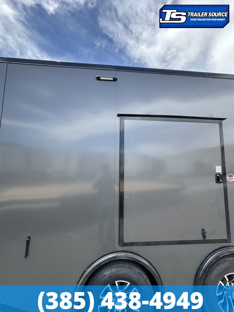 8.5x24 Look Vision Circuit Edition Enclosed Race Car Hauler Trailer - 7'6" Interior - 10K GVWR - .080 PolyCor, Alloy Wheels, Black Out Package, Escape Door, Finished Interior, Rear