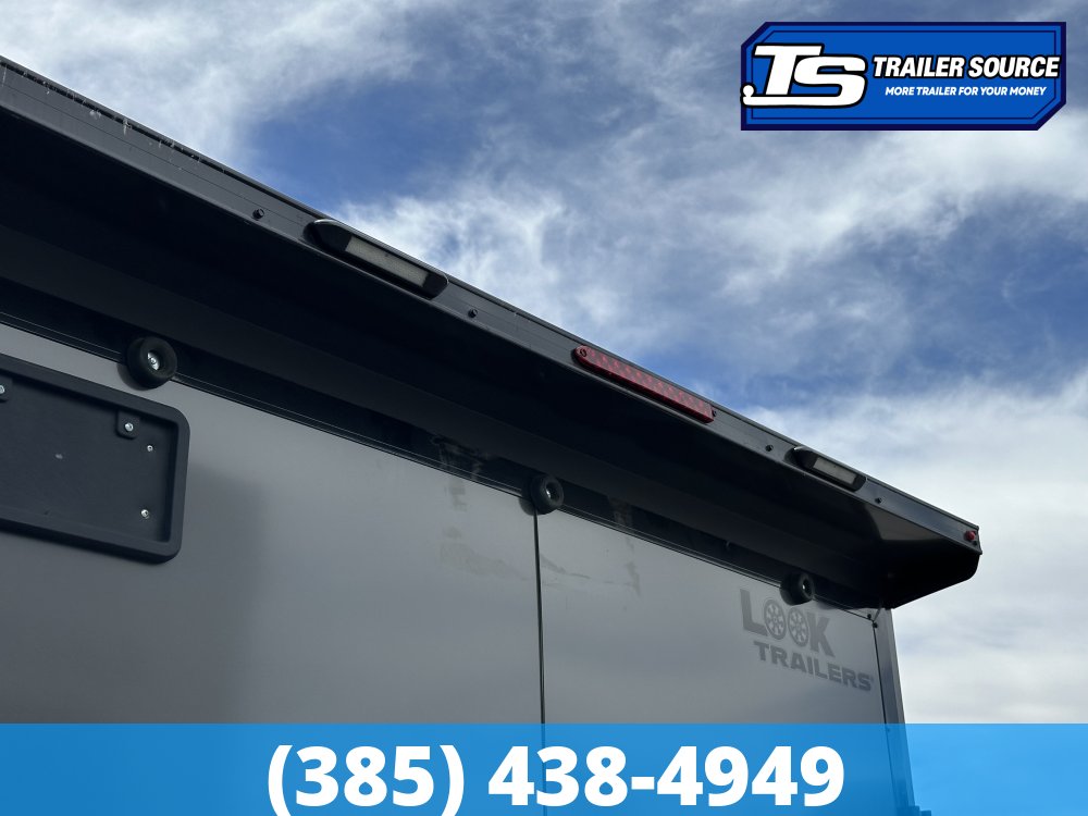 8.5x24 Look Vision Circuit Edition Enclosed Race Car Hauler Trailer - 7'6" Interior - 10K GVWR - .080 PolyCor, Alloy Wheels, Black Out Package, Escape Door, Finished Interior, Rear