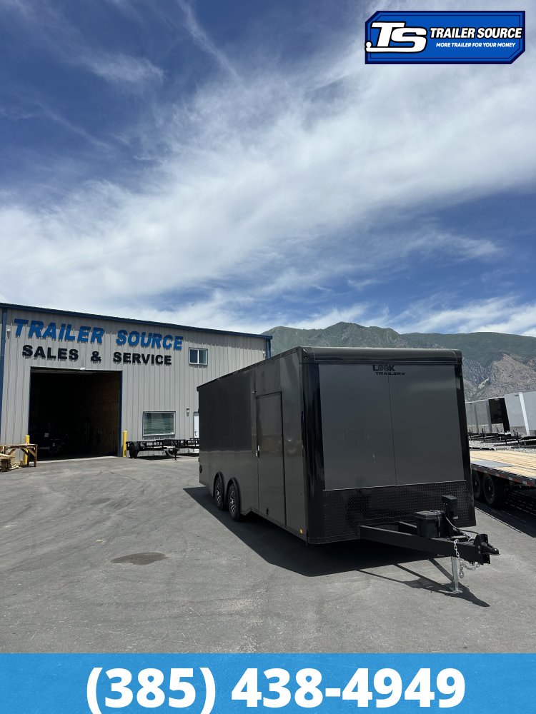 8.5x24 Look Vision Circuit Edition Enclosed Race Car Hauler Trailer - 7'6" Interior - 10K GVWR - .080 PolyCor, Alloy Wheels, Black Out Package, Escape Door, Finished Interior, Rear