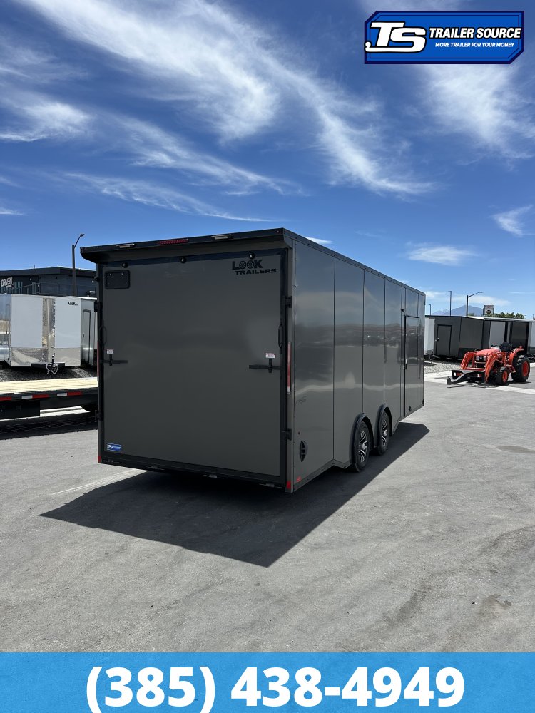 8.5x24 Look Vision Circuit Edition Enclosed Race Car Hauler Trailer - 7'6" Interior - 10K GVWR - .080 PolyCor, Alloy Wheels, Black Out Package, Escape Door, Finished Interior, Rear