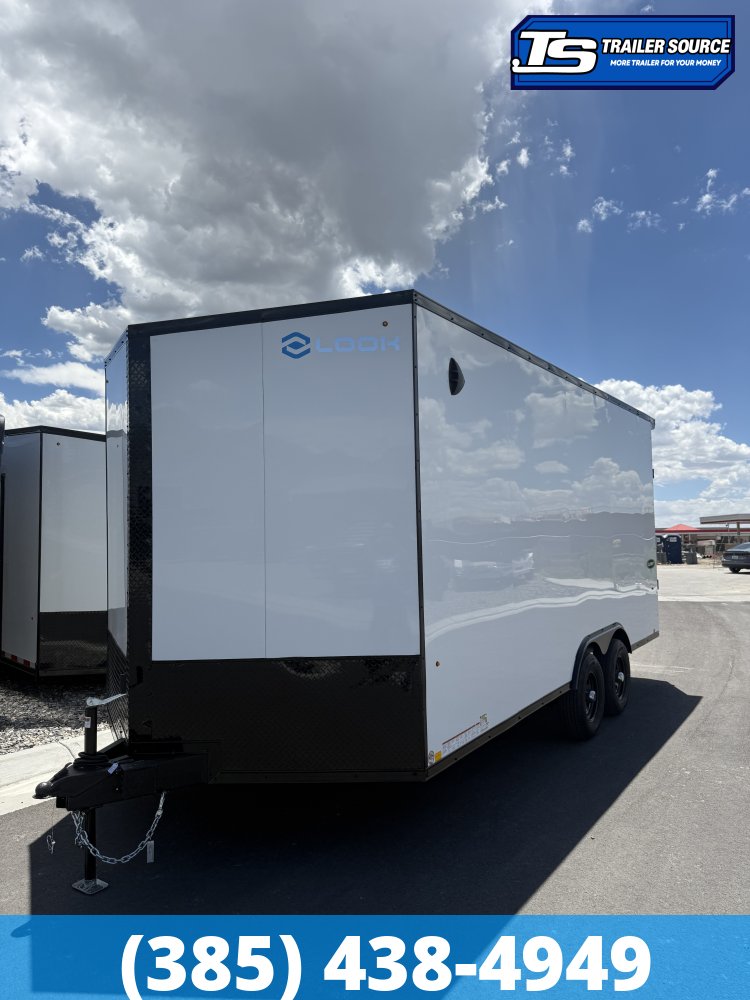 8.5x18 Look Element SE Enclosed Cargo Trailer - 7'6" Interior - 10K GVWR - .080 PolyCor, Black Out Package, Drive Over Wheel Boxes, Rear Spoiler w/ Load Lights