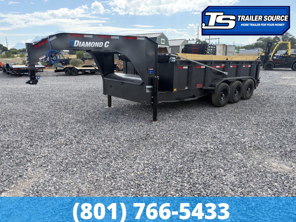 7x16 Diamond C LPT-GN 307 Pacesetter Pkg Gooseneck Dump Trailer - 32" Sides - 24K GVWR - 7 Gauge Floor and Walls