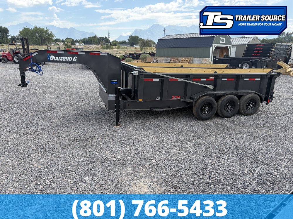 7x16 Diamond C LPT-GN 307 Pacesetter Pkg Gooseneck Dump Trailer - 32" Sides - 24K GVWR - 7 Gauge Floor and Walls