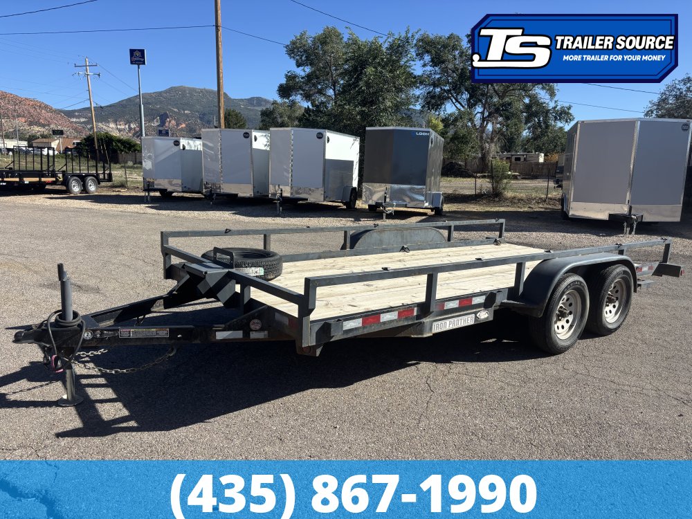 7x16 Iron Panther Utility Trailer - 7K GVWR - Spare Tire, Winch Plate