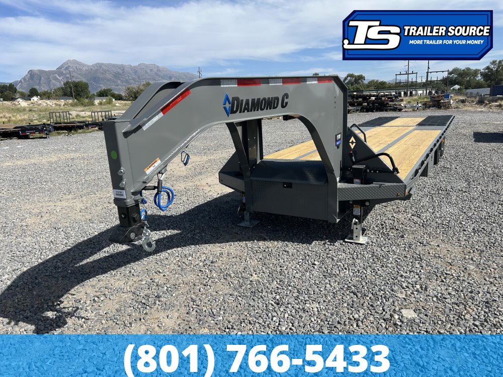 8.5x35 Diamond C FMAX-HDT 210 Gooseneck Hydraulic Dovetail Equipment Trailer - 25K GVWR - 14 Ply Tires, ABS Brakes
