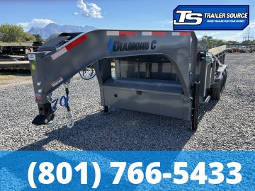 7x16 Diamond C LPT-GN 307 Pacesetter Pkg Gooseneck Dump Trailer - 32" Sides - 24K GVWR - Hydraulic Jack(s), Solar Panel