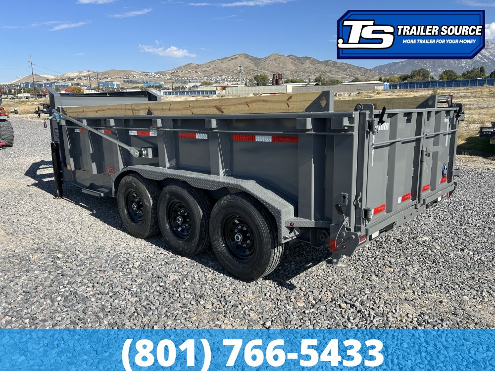 7x16 Diamond C LPT-GN 307 Pacesetter Pkg Gooseneck Dump Trailer - 32" Sides - 24K GVWR - Hydraulic Jack(s), Solar Panel