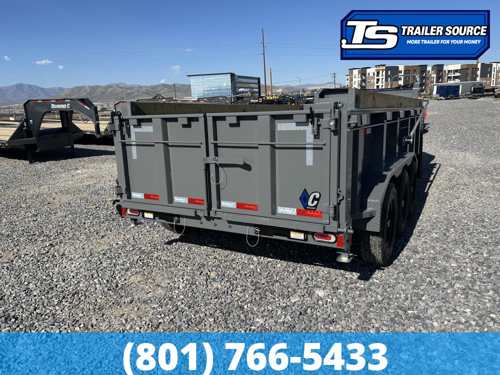 7x16 Diamond C LPT-GN 307 Pacesetter Pkg Gooseneck Dump Trailer - 32" Sides - 24K GVWR - Hydraulic Jack(s), Solar Panel