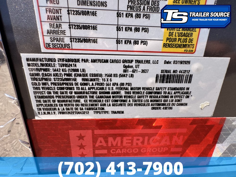 8.5x24 Haulmark Transport Enclosed Cargo Trailer - 7'6" Interior - 12K GVWR -