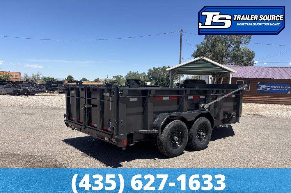 7x14 Diamond C LPT 207 Dump Trailer - 32" Sides - 15.5K GVWR - 14 Ply Tires, Board Brackets, Long Arm Tarp