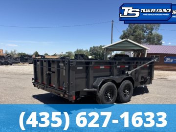 7x14 Diamond C LPT 207 Dump Trailer - 32" Sides - 15.5K GVWR - 14 Ply Tires, Board Brackets, Long Arm Tarp