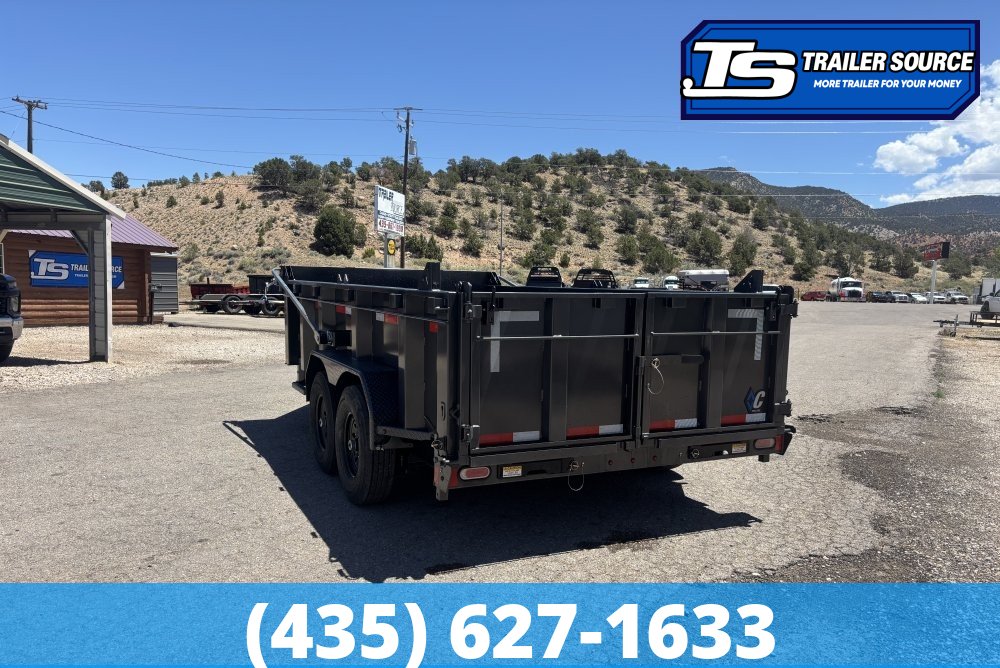 7x14 Diamond C LPT 207 Dump Trailer - 32" Sides - 15.5K GVWR - 14 Ply Tires, Board Brackets, Long Arm Tarp