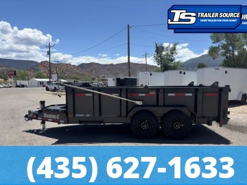 7x14 Diamond C LPT 207 Dump Trailer - 32" Sides - 15.5K GVWR - 14 Ply Tires, Board Brackets, Long Arm Tarp