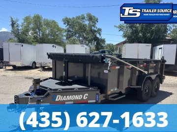 7x14 Diamond C LPT 207 Dump Trailer - 32" Sides - 15.5K GVWR - 14 Ply Tires, Board Brackets, Long Arm Tarp