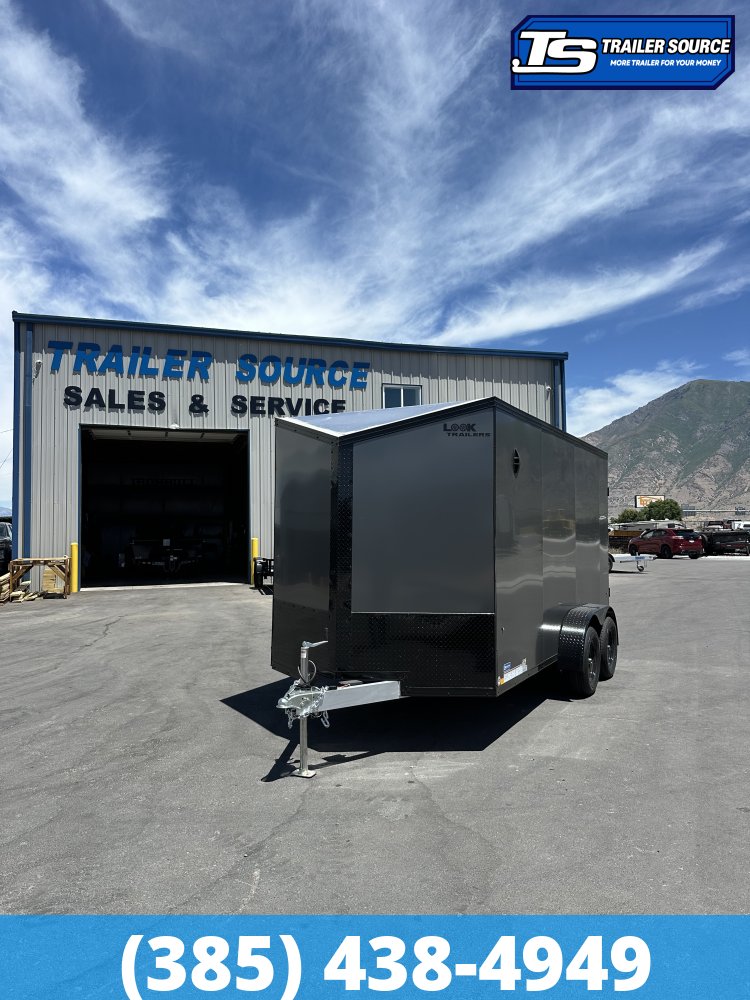 7x14 Look Vision Aluminum Enclosed Cargo Trailer - 7'0" Interior - 7K GVWR - .080 PolyCor, Black Out Package